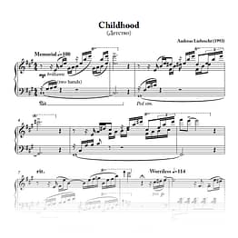 Childhood - For Piano (PDF)