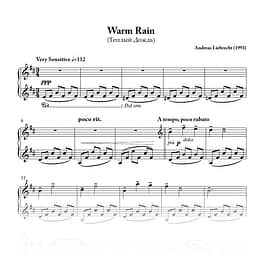 Warm Rain - For Piano (PDF)