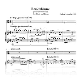 Remembrance - For Viola and Piano (PDF)
