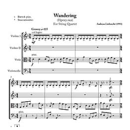 Wandering - For String Quartet (PDF)