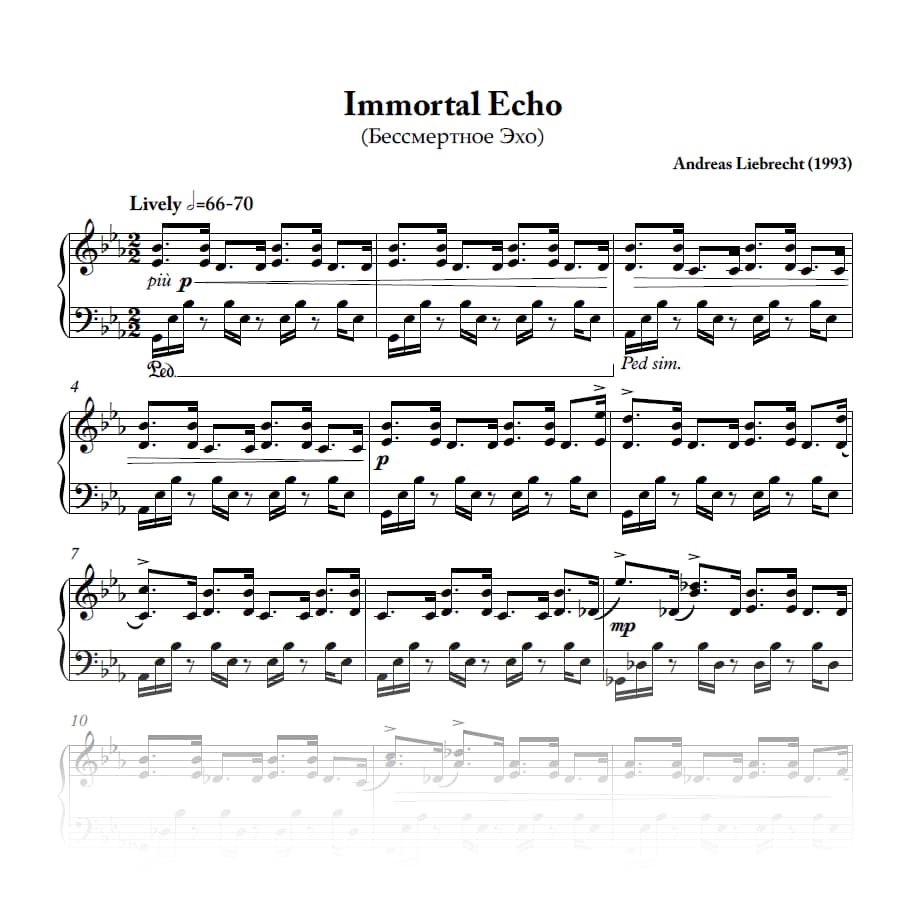 Immortal Echo - For Piano (PDF)