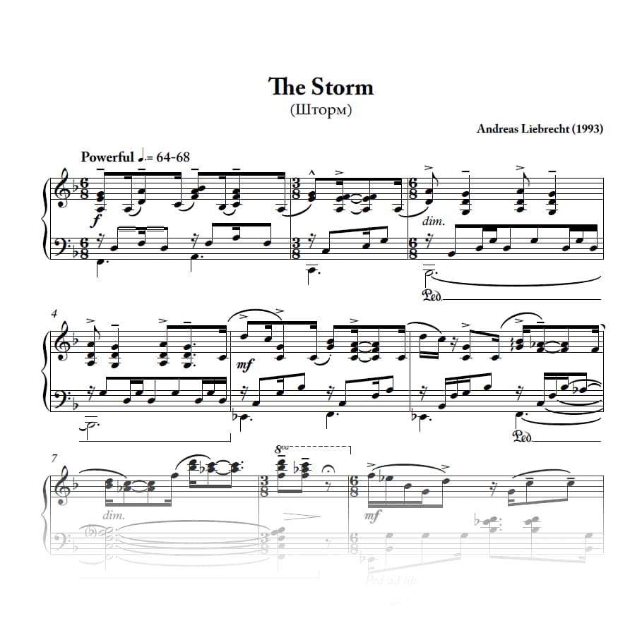 The Storm - For Piano (PDF)