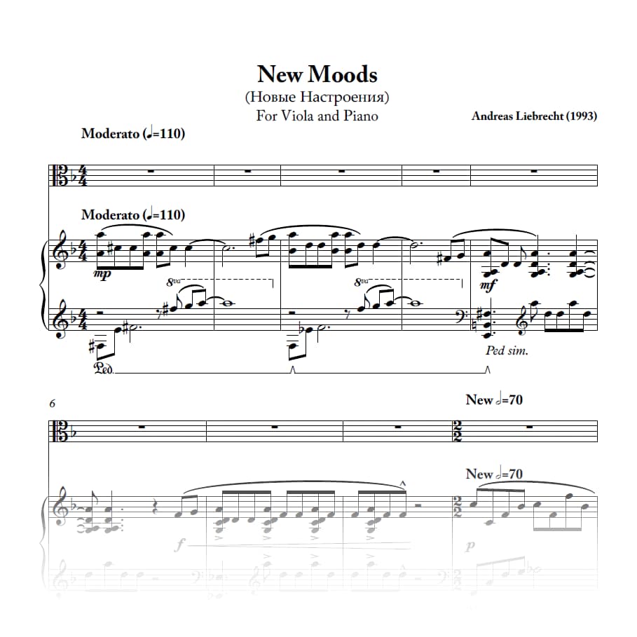 New Moods - For Viola and Piano (PDF)