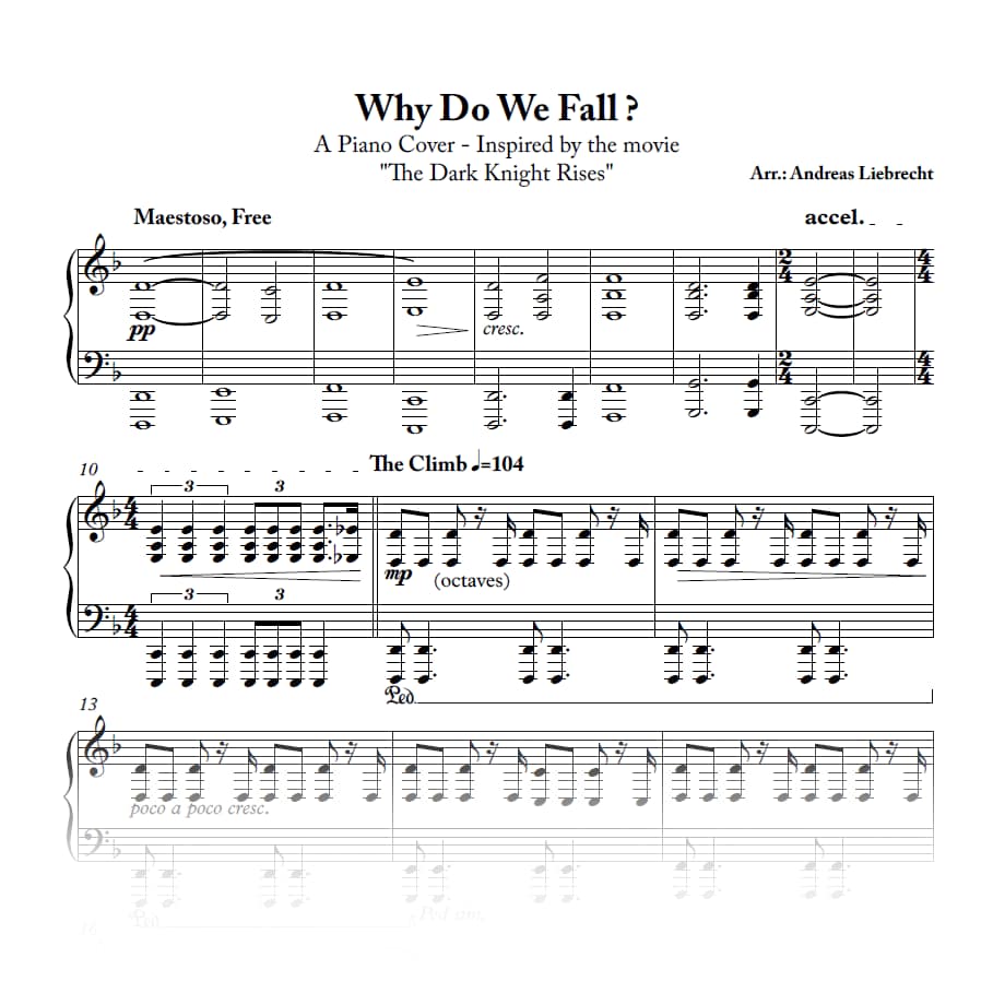 Why Do We Fall - Piano Cover (PDF)
