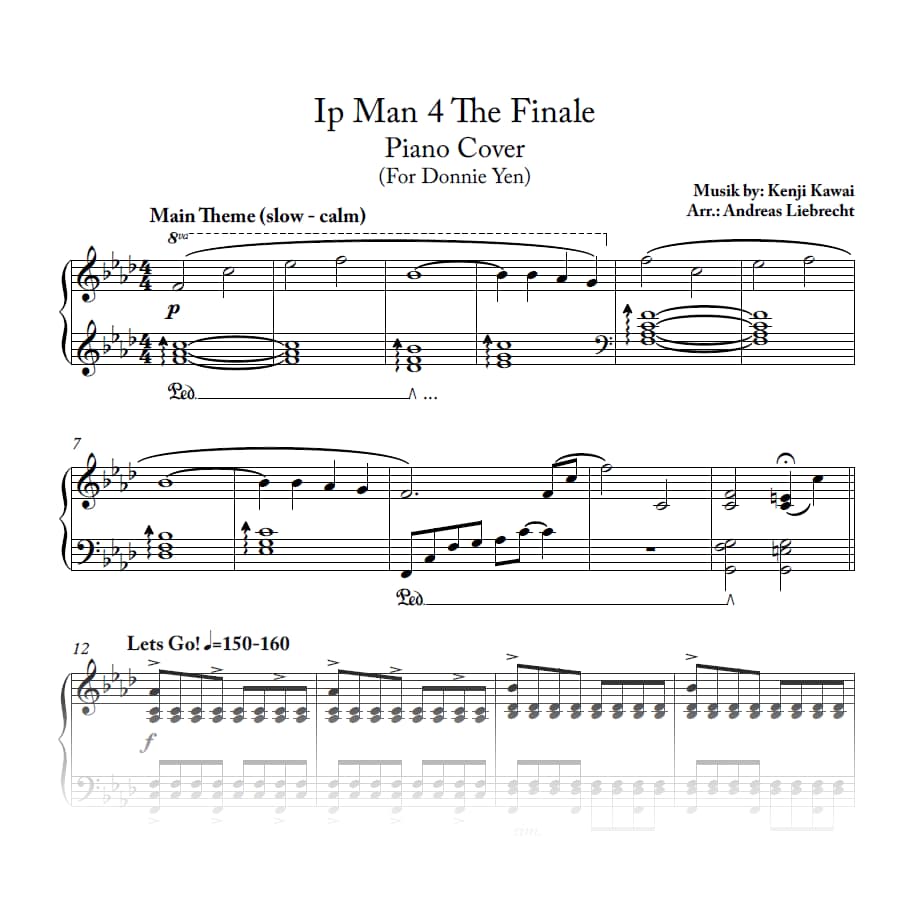 Ip Man 4 The Finale - Piano Cover (easy version - long) (PDF)