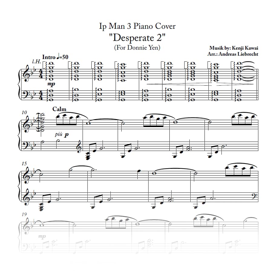 Ip Man 3 "Desperate 2" Piano Cover (PDF)